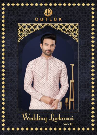 WEDDING COLLECTION VOL-11 BY OUTLOOK LUCKNOWI KURTA PAJAMA MENS WEAR WHOLESALER IN INDIA